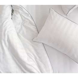 постельное белье евро STENOVA HOME Riviera Snow сатин-страйп 4 нав.50х70 и 70х70см, арт.112043